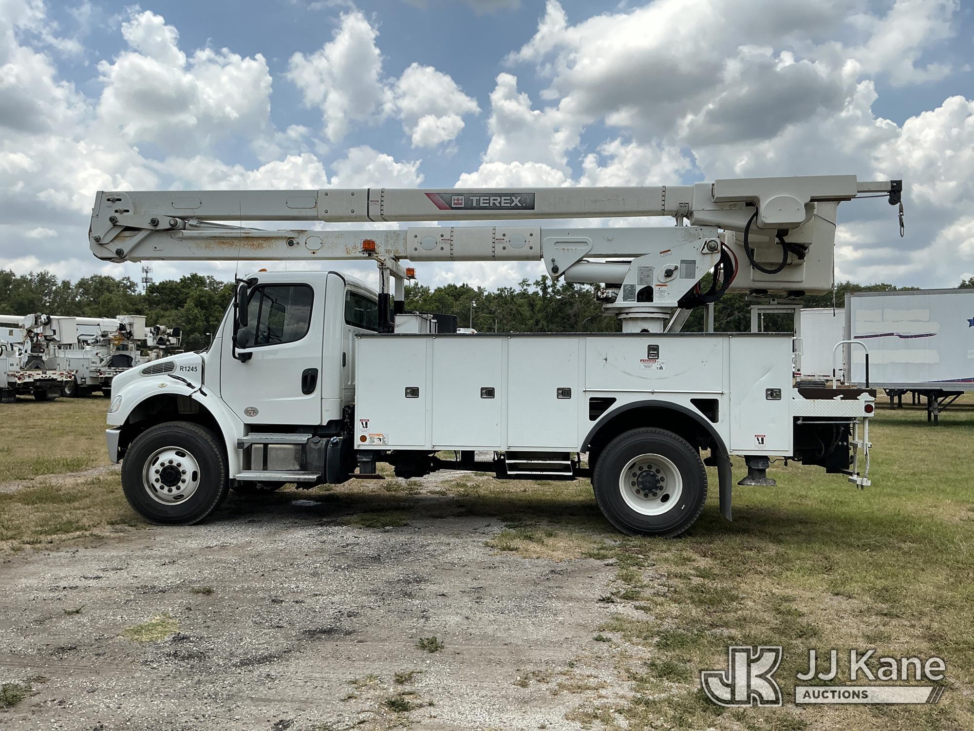(Tampa, FL) HiRanger TC55-MH, Material Handling Bucket Truck rear mounted on 2019 Freightliner M2 10