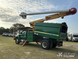 (Tampa, FL) Altec LR7-58, Over-Center Bucket Truck mounted behind cab on 2017 Ford F750 Chipper Dump