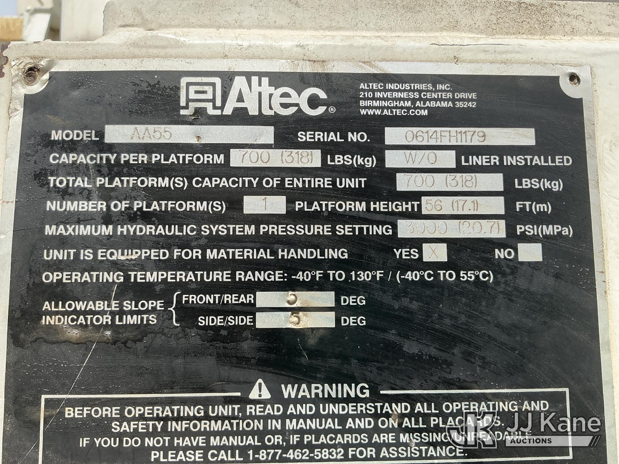 (China Grove, NC) Altec AA55-MH, Articulating Material Handling Bucket Truck rear mounted on 2015 Fr