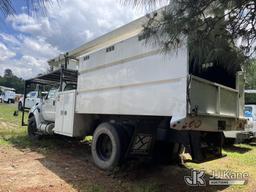 (Wakefield, VA) HiRanger XT55, Over-Center Bucket Truck mounted behind cab on 2013 Ford F750 Chipper