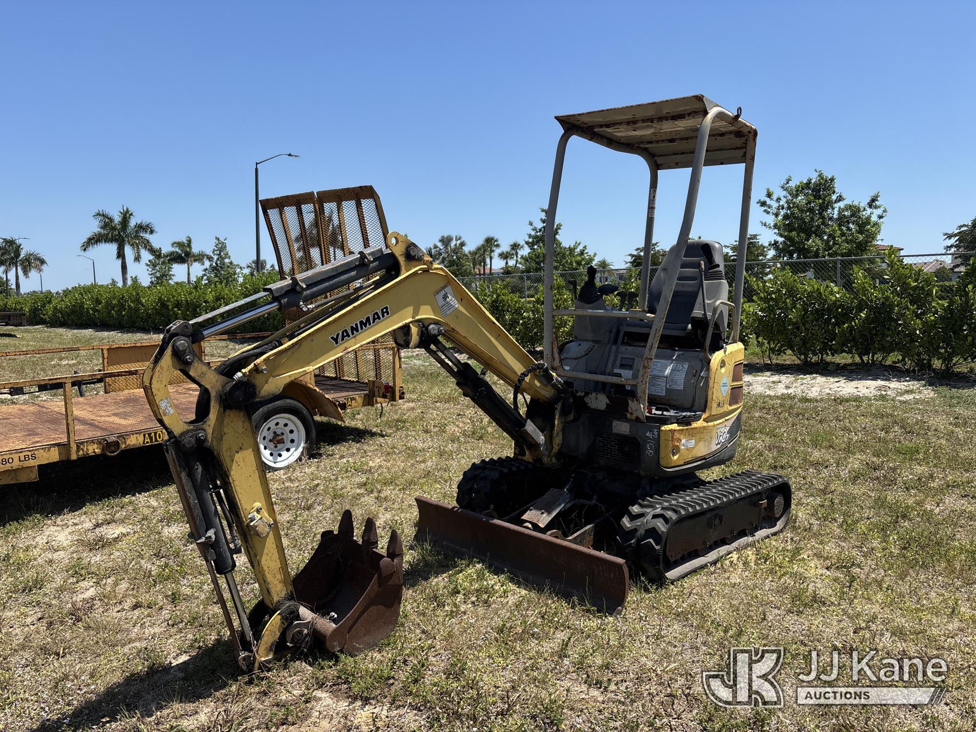 (Westlake, FL) 2014 Yanmar VI017 Mini Hydraulic Excavator Not Running, Condition Unknown) (Body & Pa