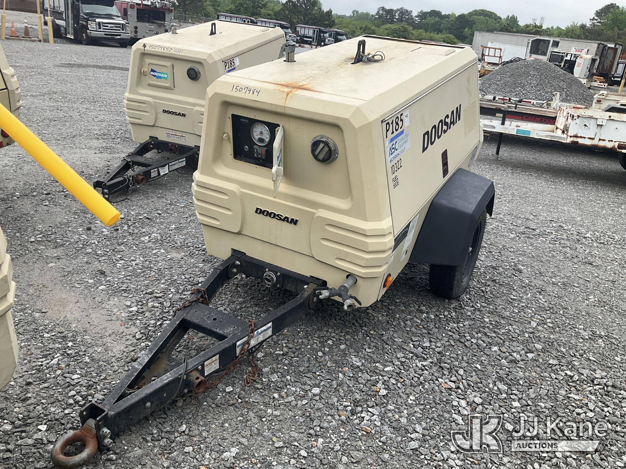 (Villa Rica, GA) 2016 Doosan P185WDZ-T4F Portable Air Compressor Runs & Makes Air) (Jump To Start