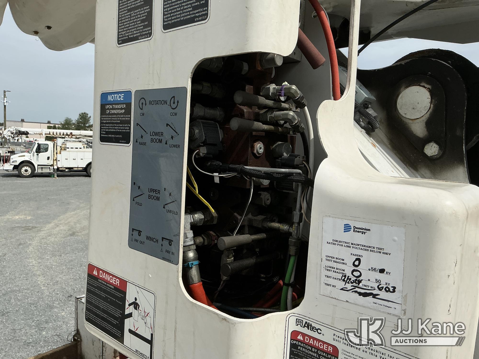 (China Grove, NC) Altec AA55-MH, Articulating Material Handling Bucket Truck rear mounted on 2015 Fr