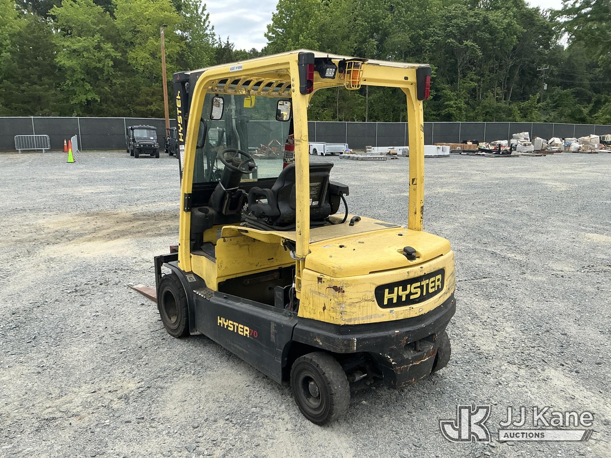 (China Grove, NC) Hyster J70XN-34, 6,850# Solid Tired Forklift Duke Unit) (Not Running, Conditions U