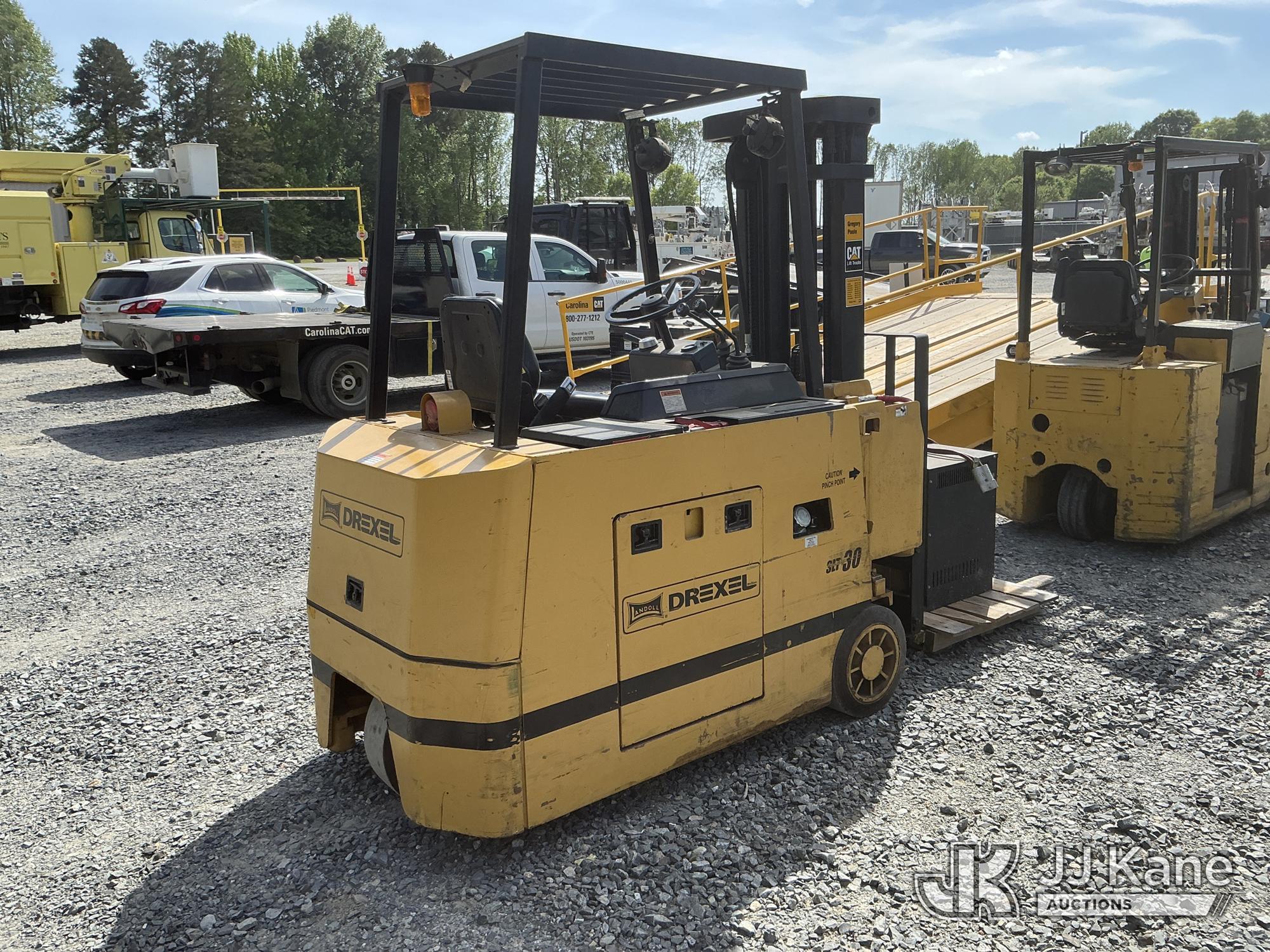 (China Grove, NC) 1995 Drexel SLT30, 3,000# Solid Tired Forklift Duke Unit) (Moves & Operates) (Hour