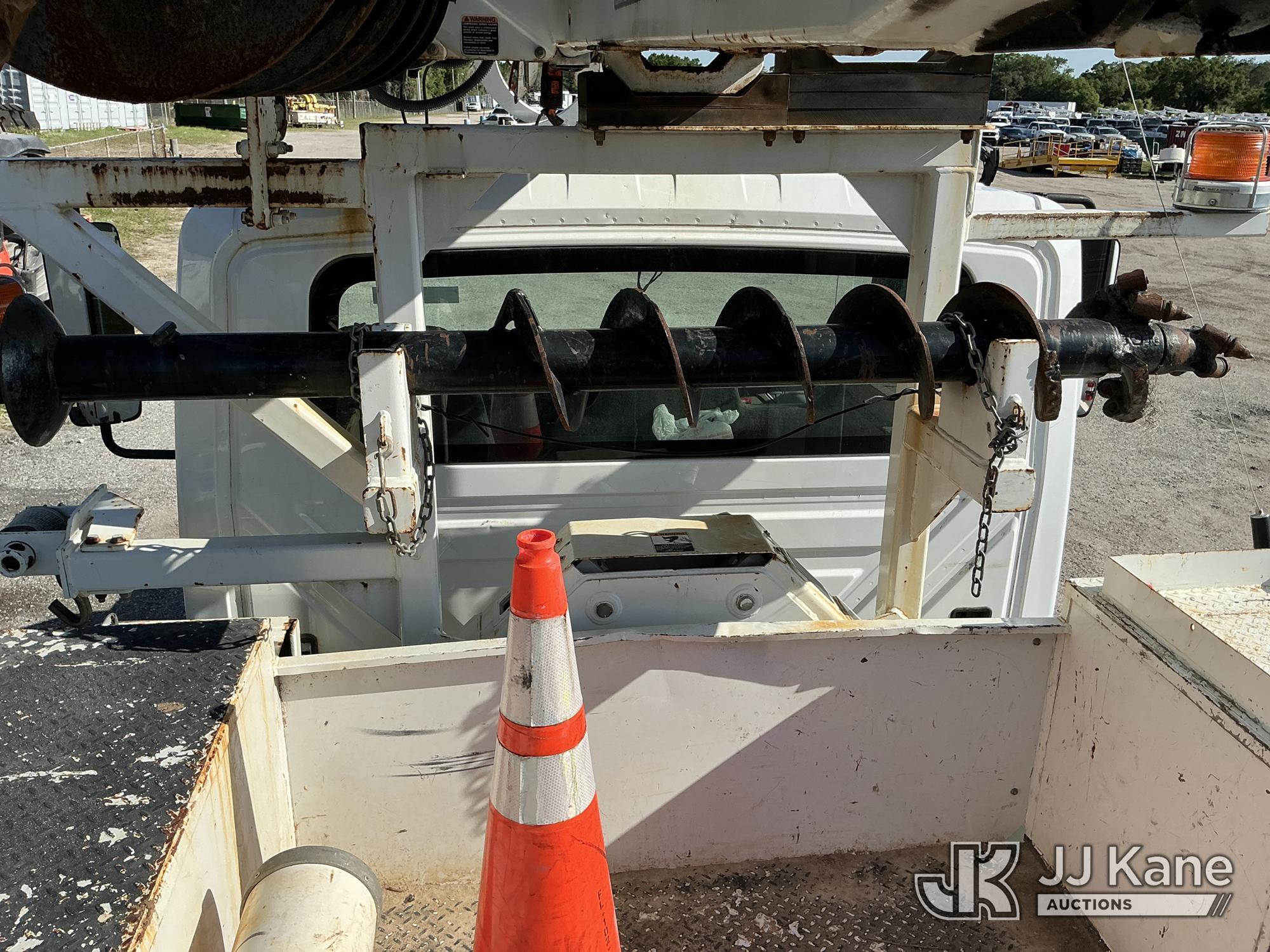 (Tampa, FL) Altec DM47-TR, Digger Derrick rear mounted on 2017 International 4300 Utility Truck Runs