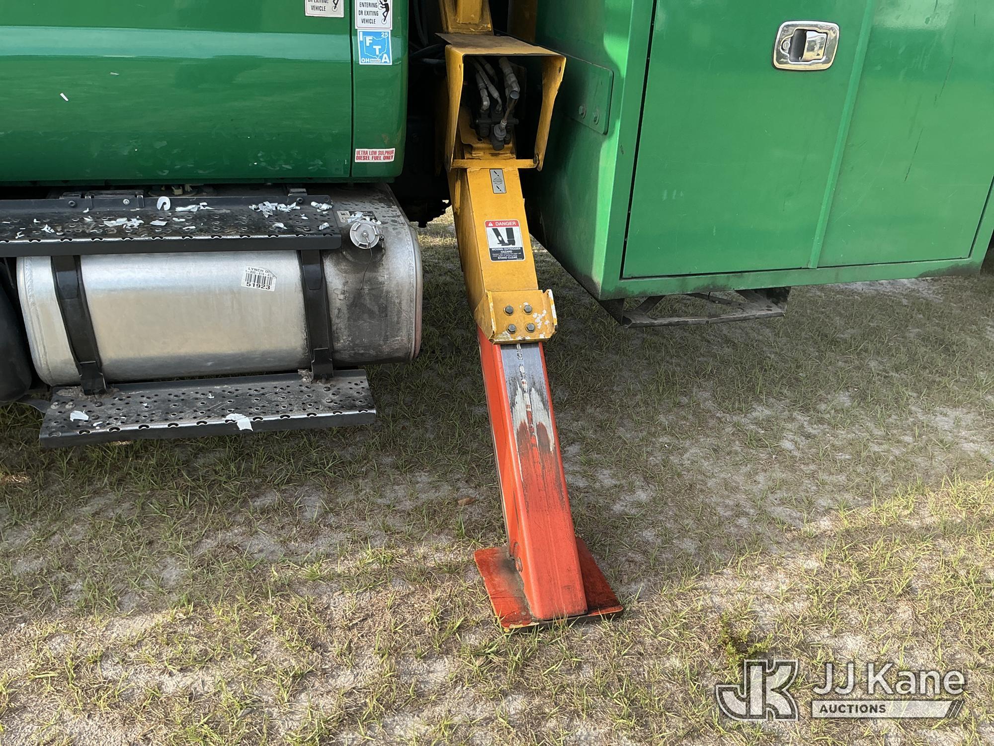 (Tampa, FL) Altec LR7-58, Over-Center Bucket Truck mounted behind cab on 2017 Ford F750 Chipper Dump