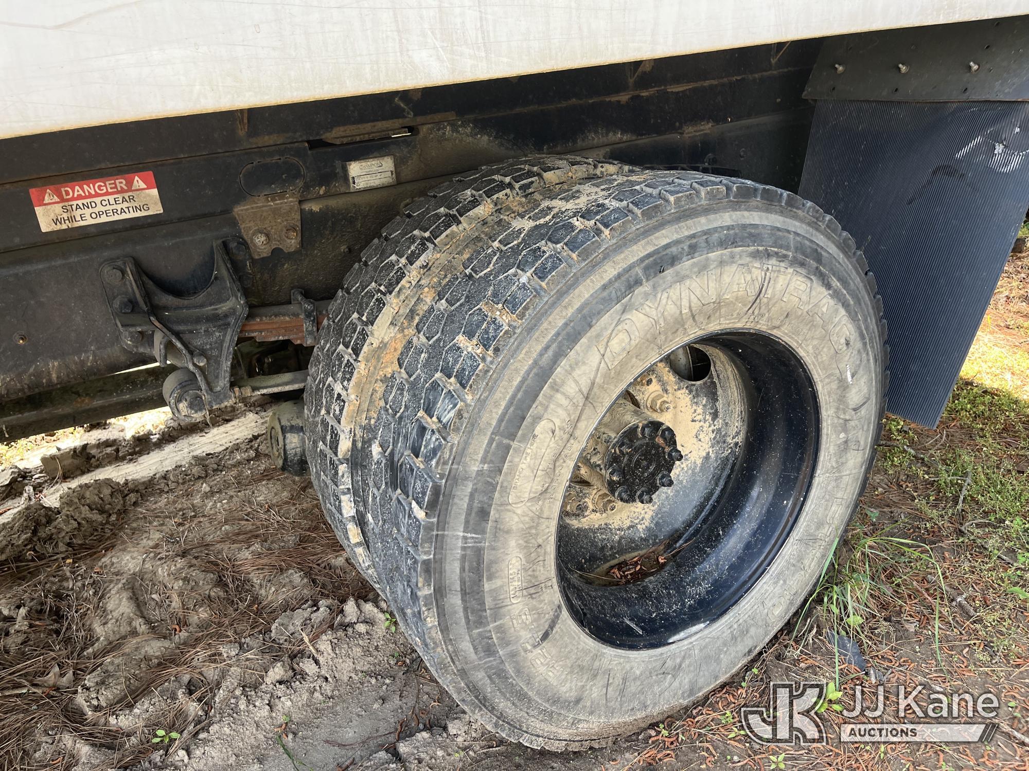 (Wakefield, VA) HiRanger XT55, Over-Center Bucket Truck mounted behind cab on 2013 Ford F750 Chipper