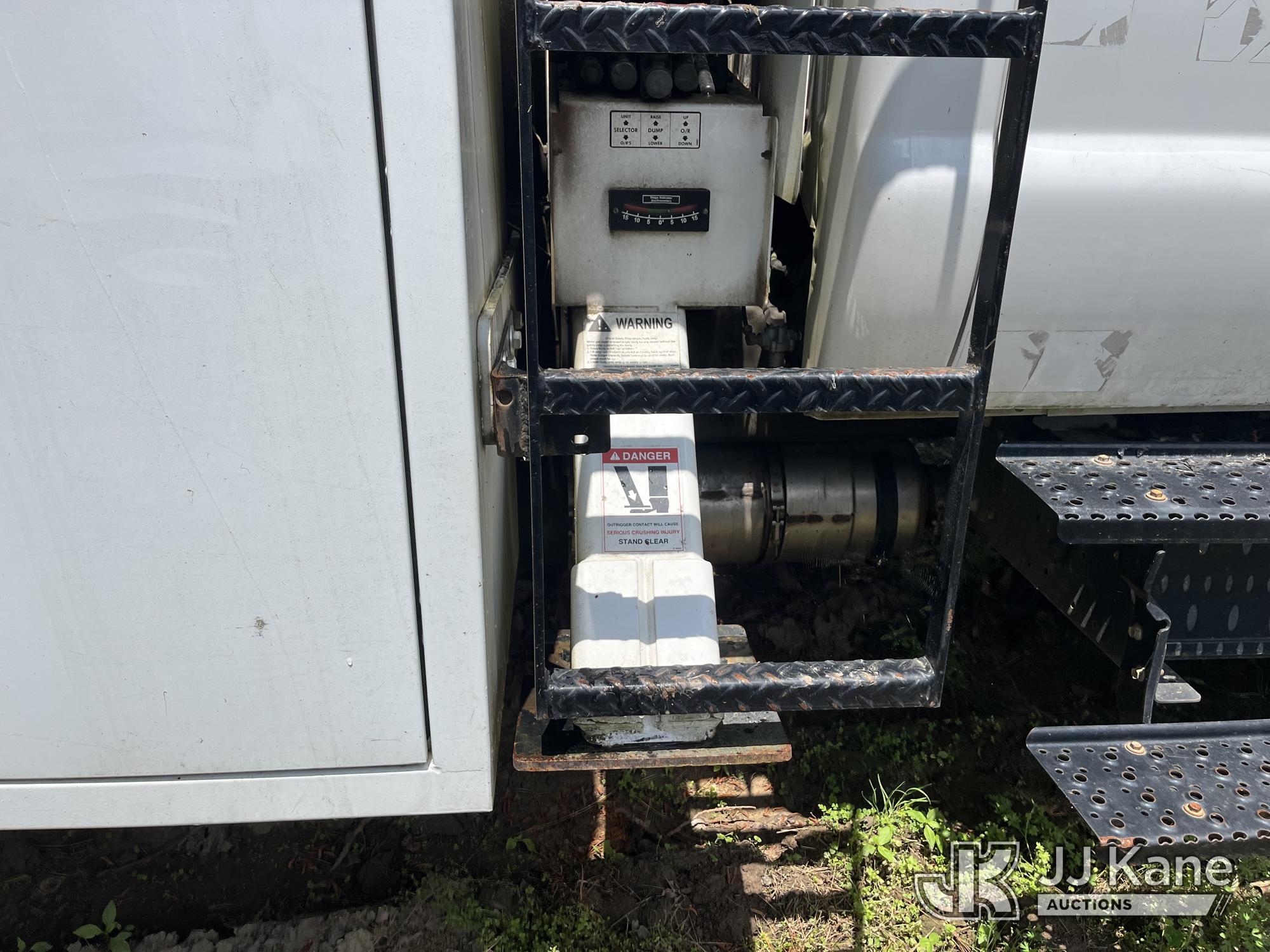 (Wakefield, VA) HiRanger XT55, Over-Center Bucket Truck mounted behind cab on 2013 Ford F750 Chipper