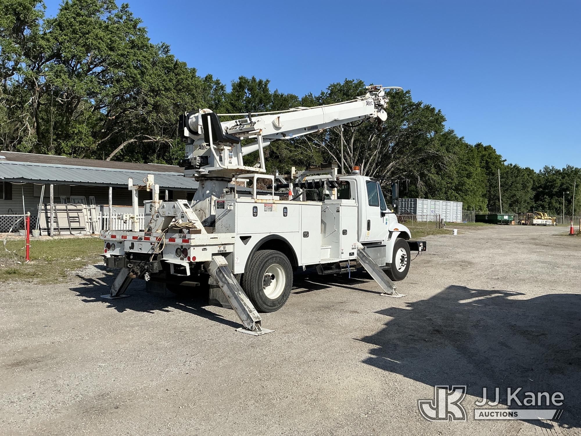 (Tampa, FL) Altec DM47-TR, Digger Derrick rear mounted on 2017 International 4300 Utility Truck Runs