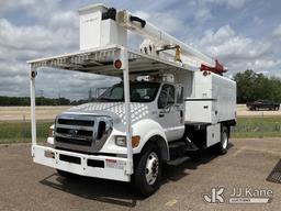 (Texarkana, AR) HiRanger XT55, Over-Center Bucket Truck mounted behind cab on 2009 Ford F750 Chipper
