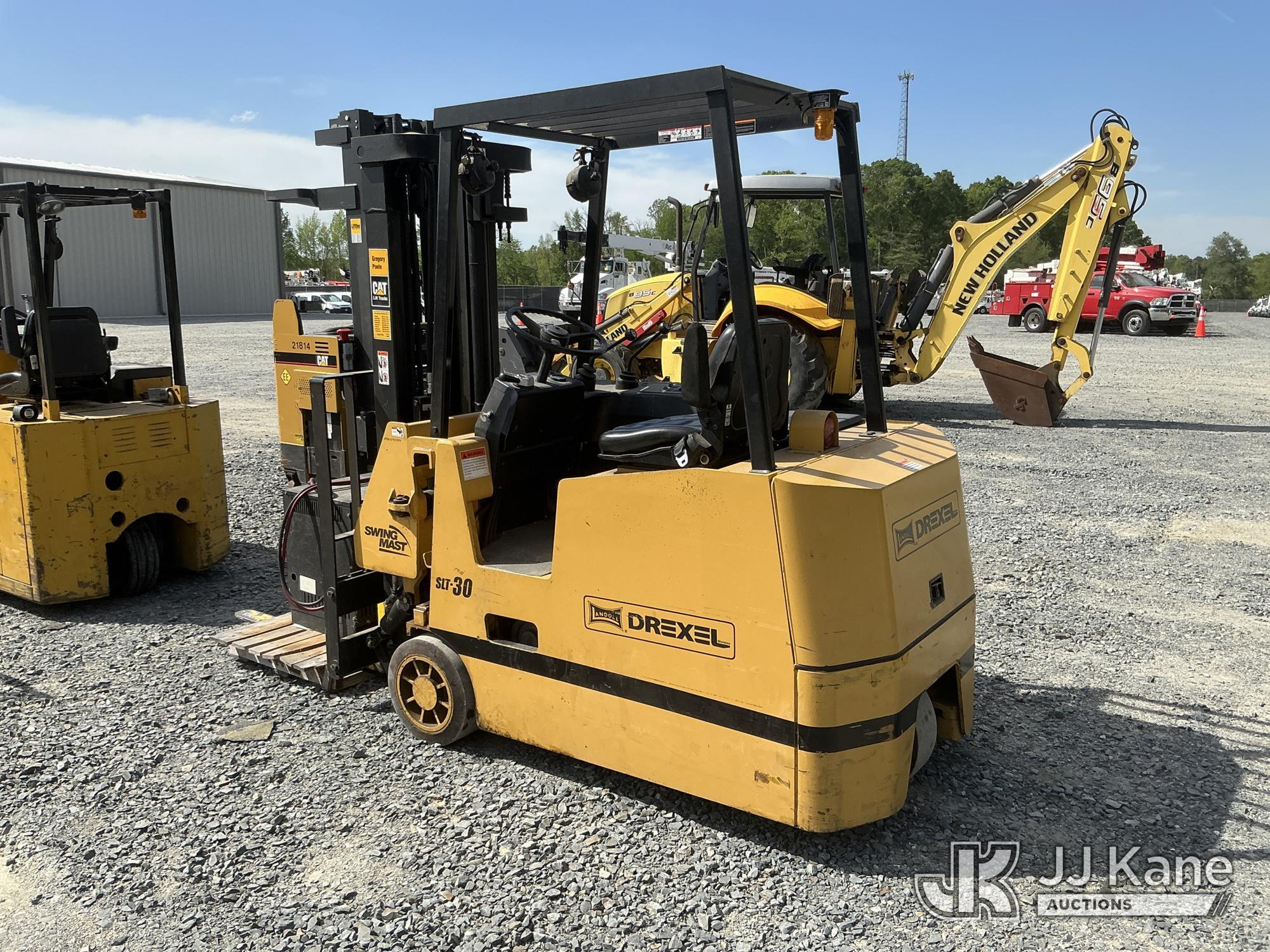 (China Grove, NC) 1995 Drexel SLT30, 3,000# Solid Tired Forklift Duke Unit) (Moves & Operates) (Hour