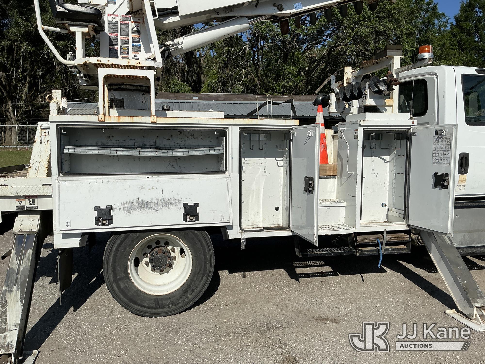 (Tampa, FL) Altec DM47-TR, Digger Derrick rear mounted on 2017 International 4300 Utility Truck Runs