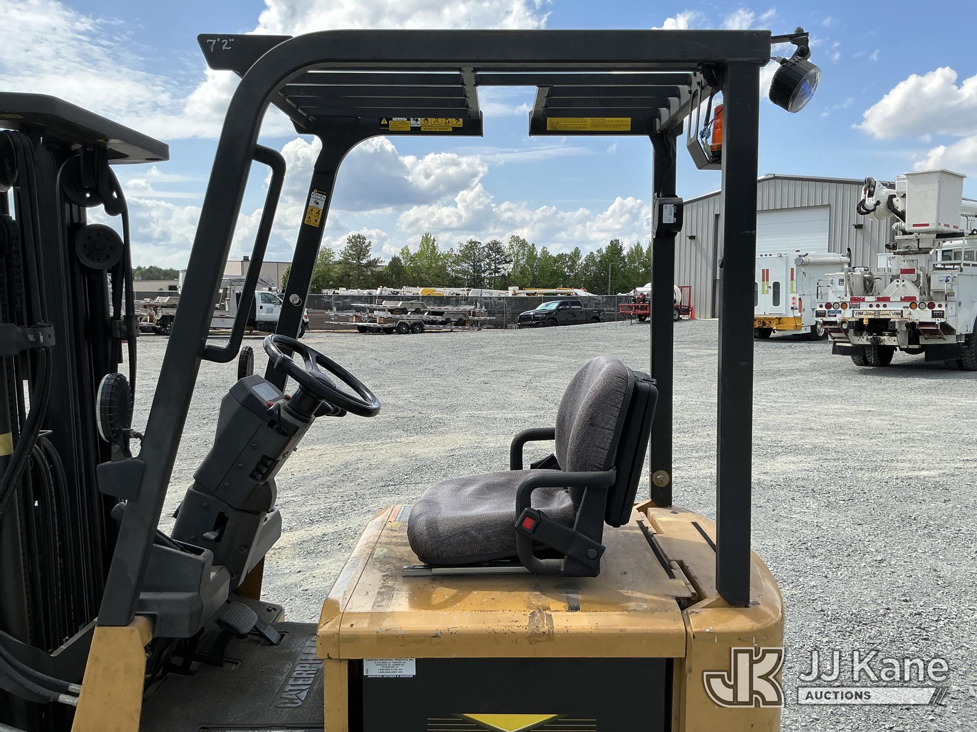(China Grove, NC) Caterpillar 2EC18, 3,100# Solid Tired Forklift Duke Unit) (Runs, Moves & Operates