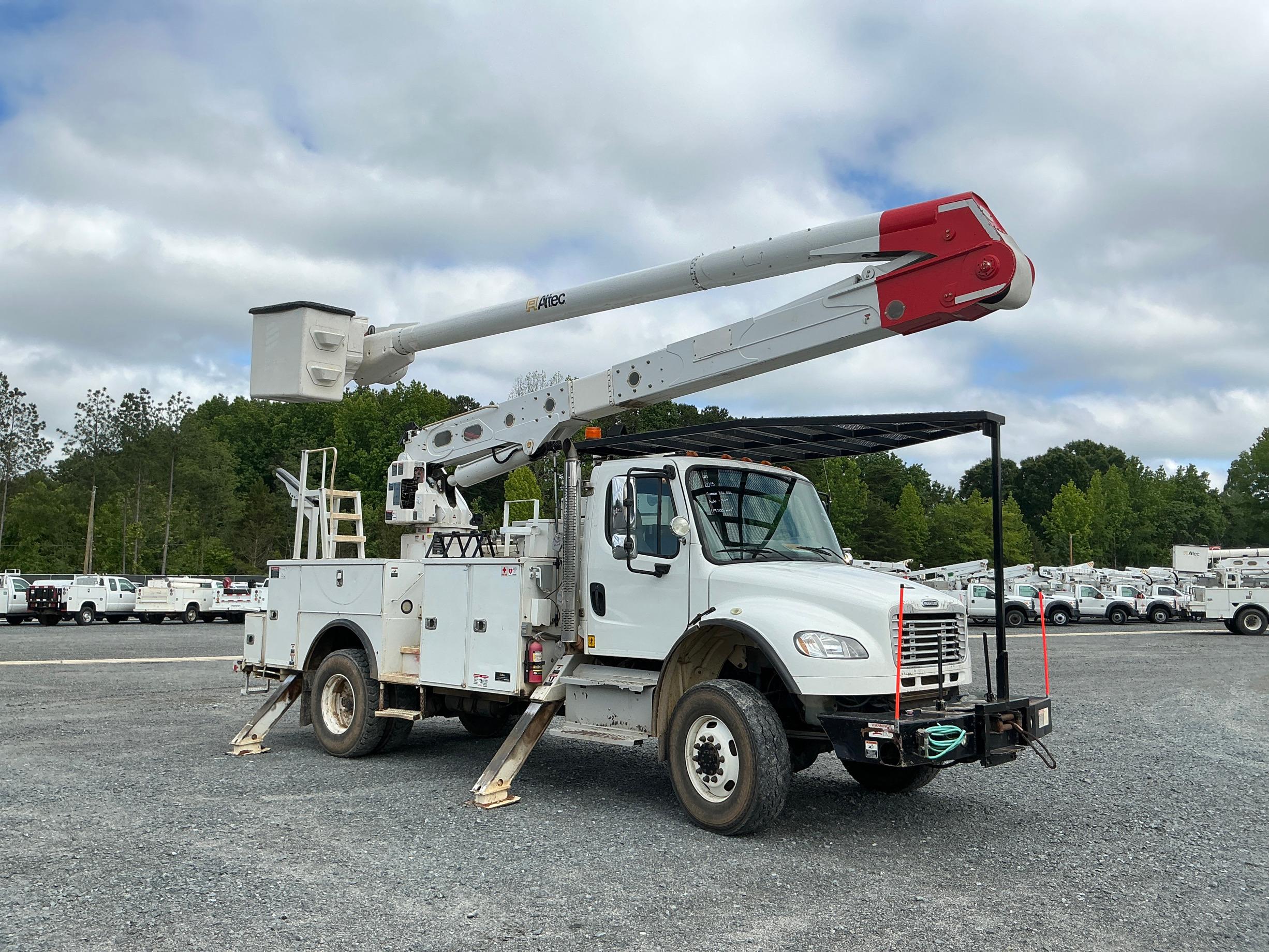 (China Grove, NC) Altec AA55-MH, Articulating Material Handling Bucket Truck rear mounted on 2015 Fr