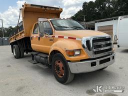 (Tampa, FL) 2005 Ford F650 Dump Truck State of FL Unit)(Runs, Moves & Dump Operates)(Body & Paint Da