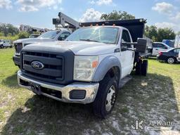 (Tampa, FL) 2014 Ford F450 Dump Truck Not Running, Condition Unknown, Cranks, Body Damage, Has Power