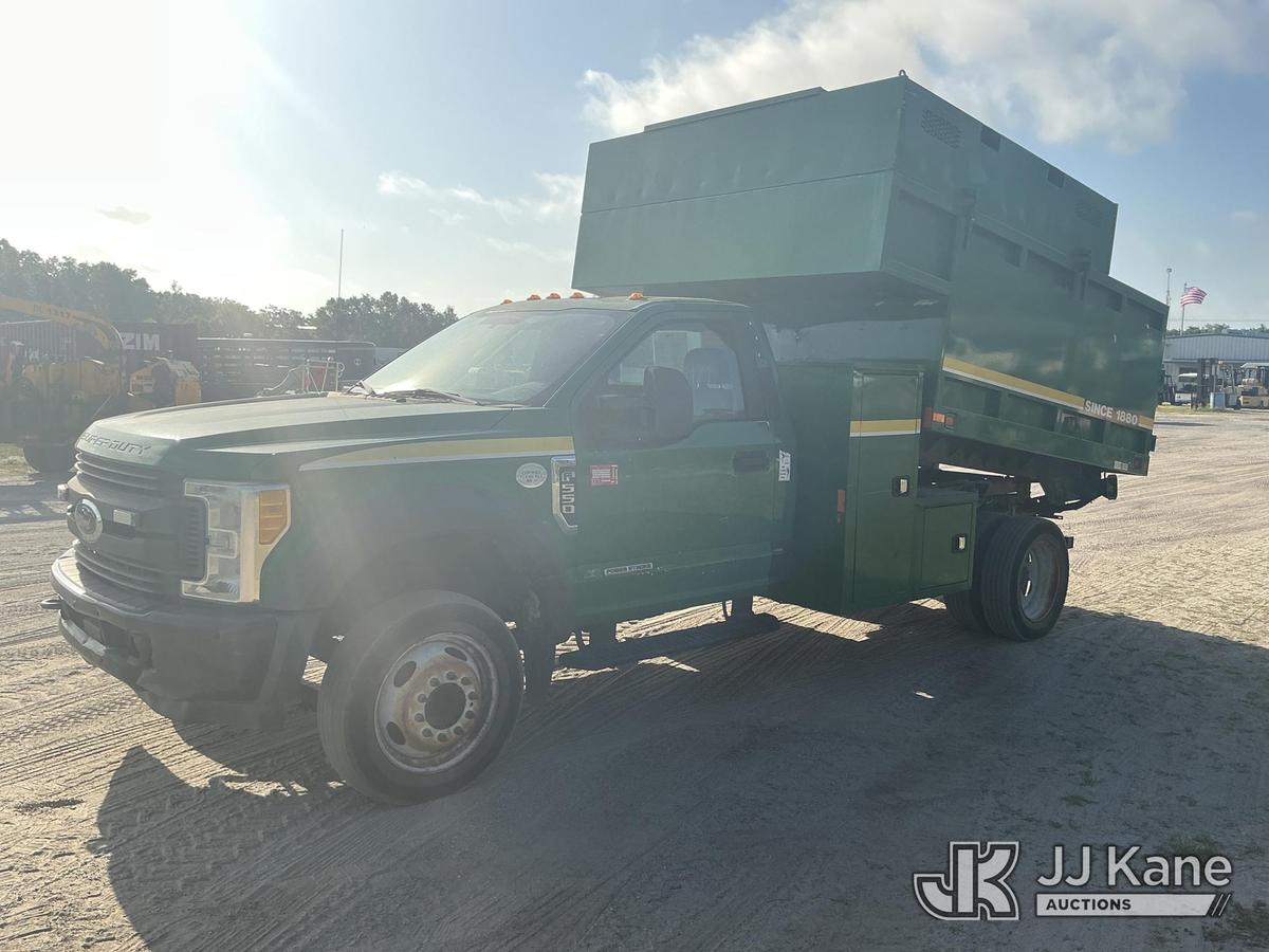 (Tampa, FL) 2017 Ford F550 Chipper Dump Truck Runs, Moves, & Operates) (Jump To Start, Check Engine