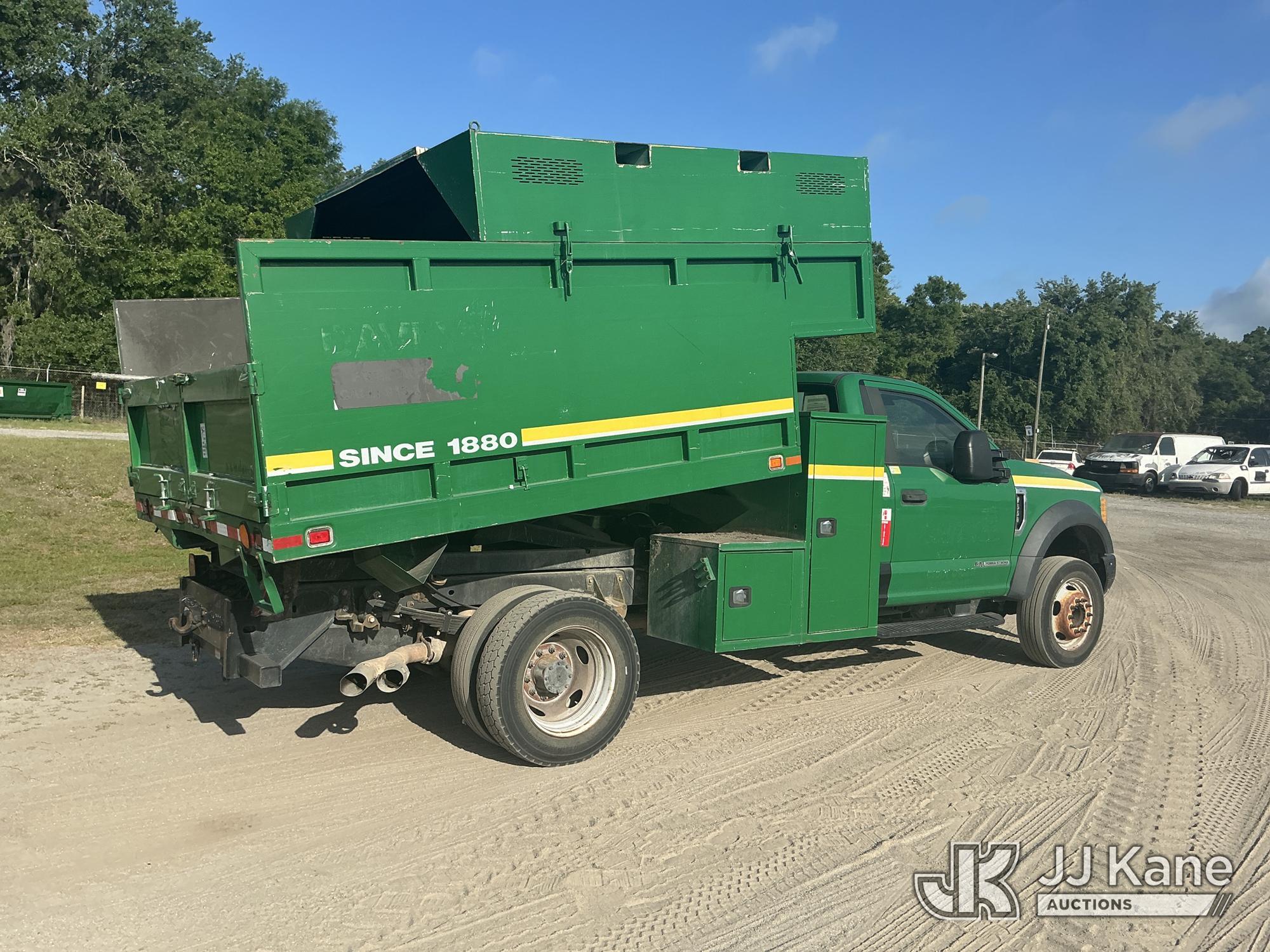 (Tampa, FL) 2017 Ford F550 Chipper Dump Truck Runs, Moves, & Operates) (Jump To Start, Check Engine