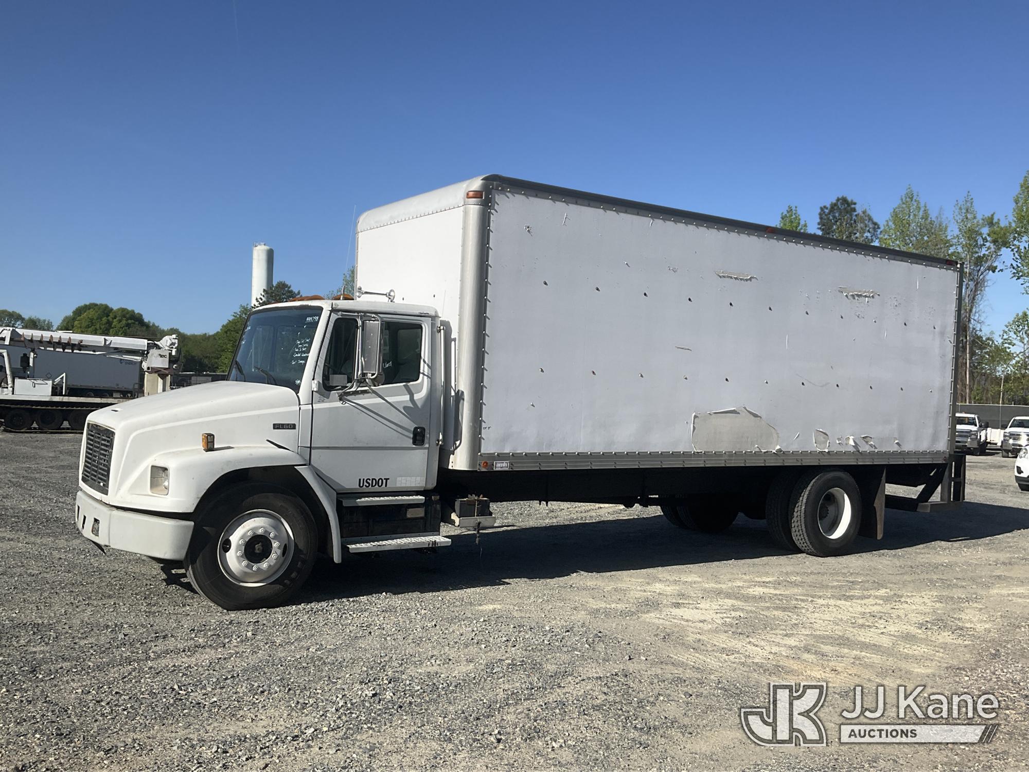 (China Grove, NC) 1996 Freightliner FL60 Van Body Truck Not Running, Condition Unknown, Cracked Wind