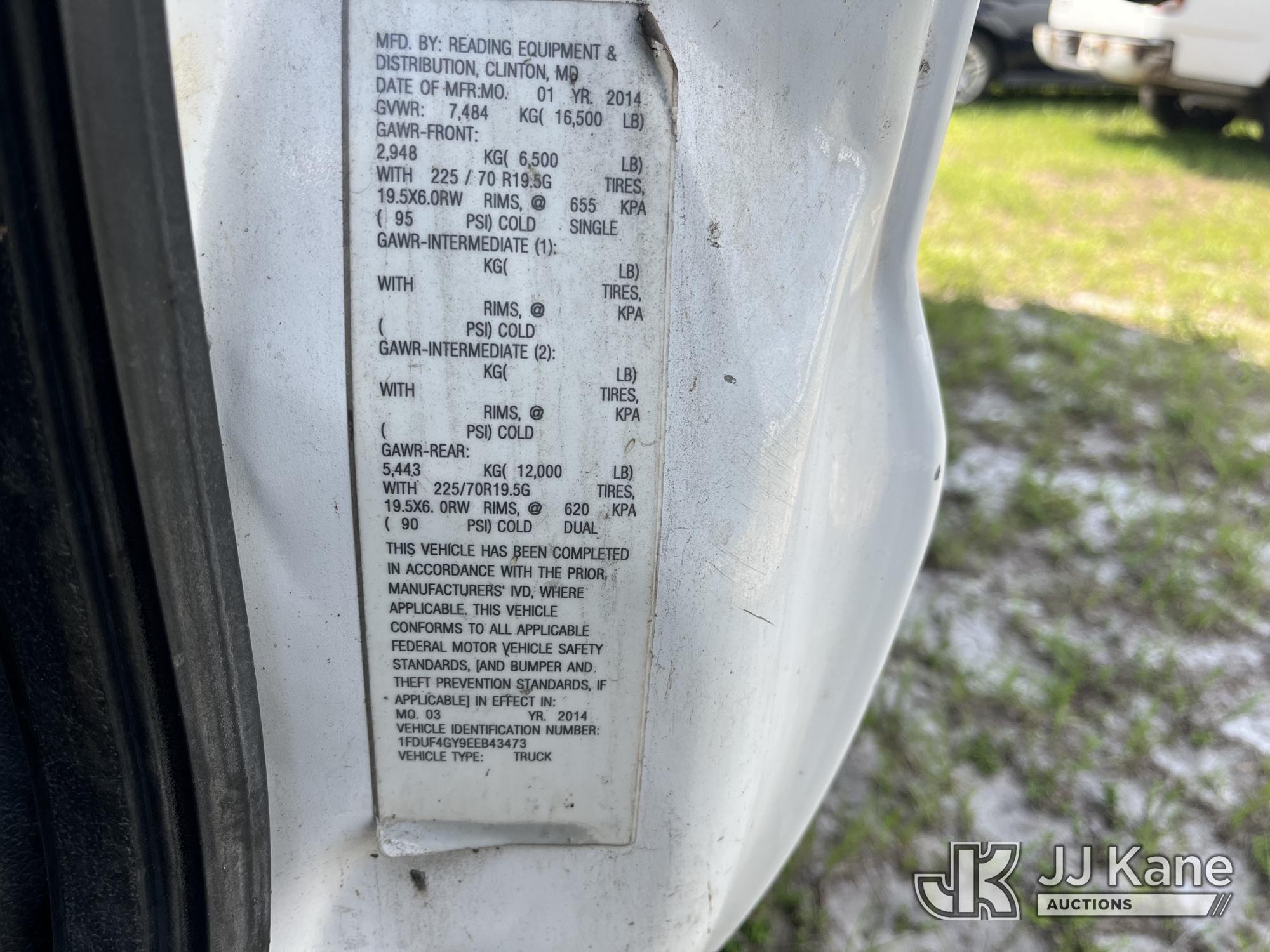 (Tampa, FL) 2014 Ford F450 Dump Truck Not Running, Condition Unknown, Cranks, Body Damage, Has Power
