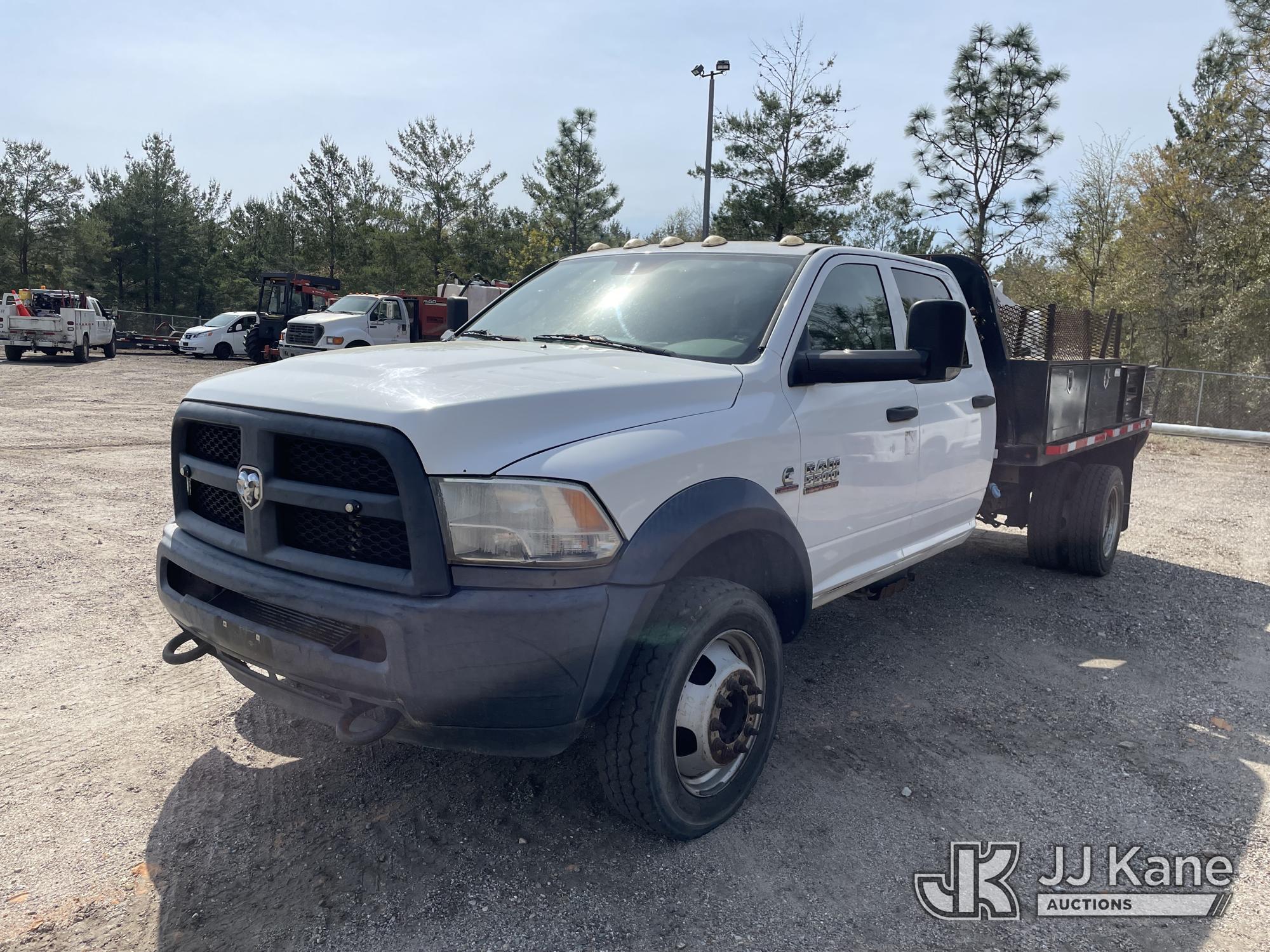 (Defuniak Springs, FL) 2014 RAM 5500 4x4 Crew-Cab Flatbed/Service Truck, (Utility Owned) Runs & Move