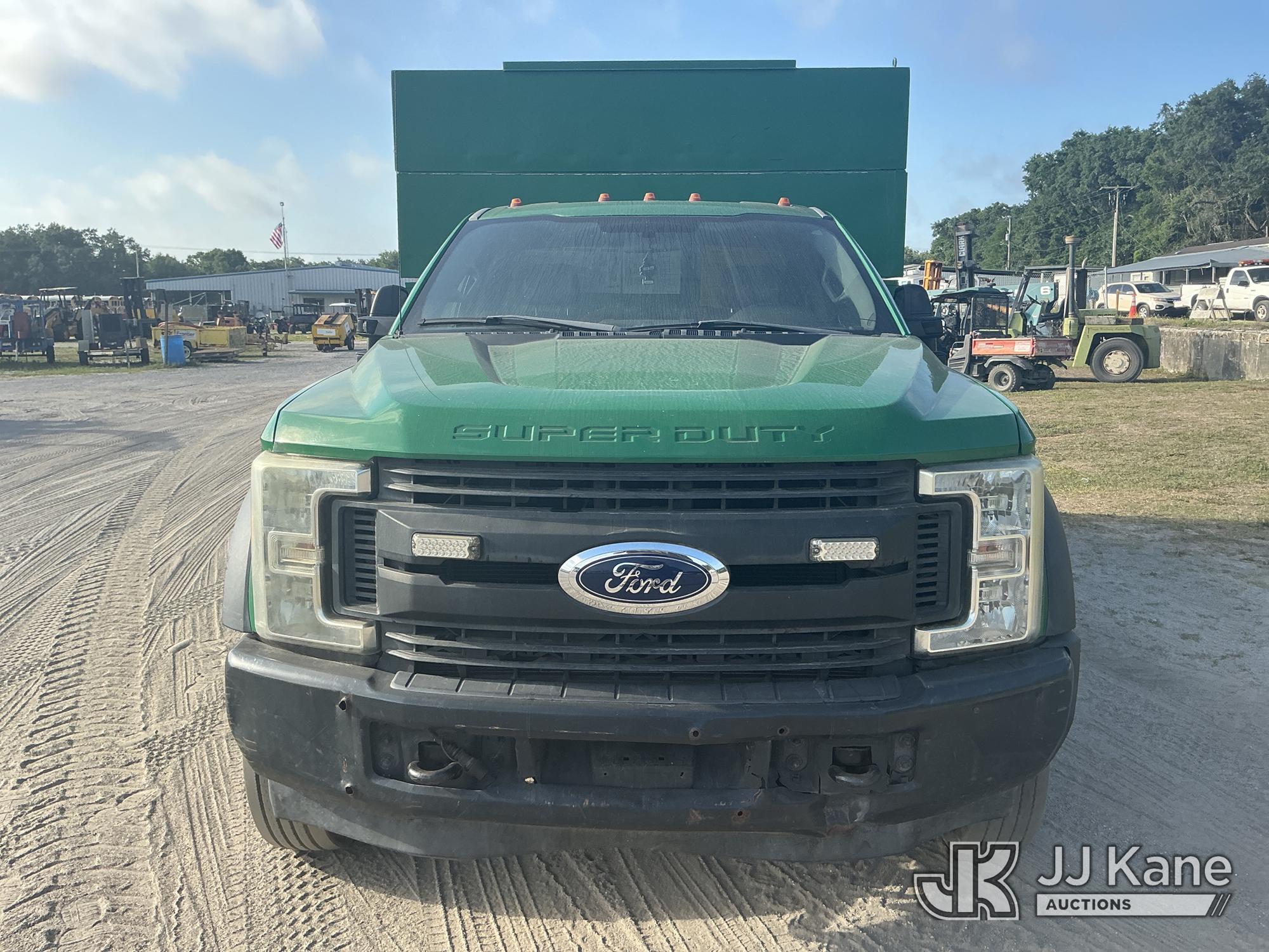 (Tampa, FL) 2017 Ford F550 Chipper Dump Truck Runs, Moves, & Operates) (Jump To Start, Check Engine