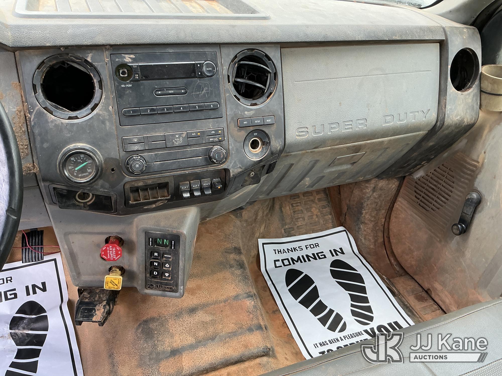 (China Grove, NC) 2015 Ford F750 URD/Flatbed Truck Runs & Moves) (Jump To Start, Check Engine Lights