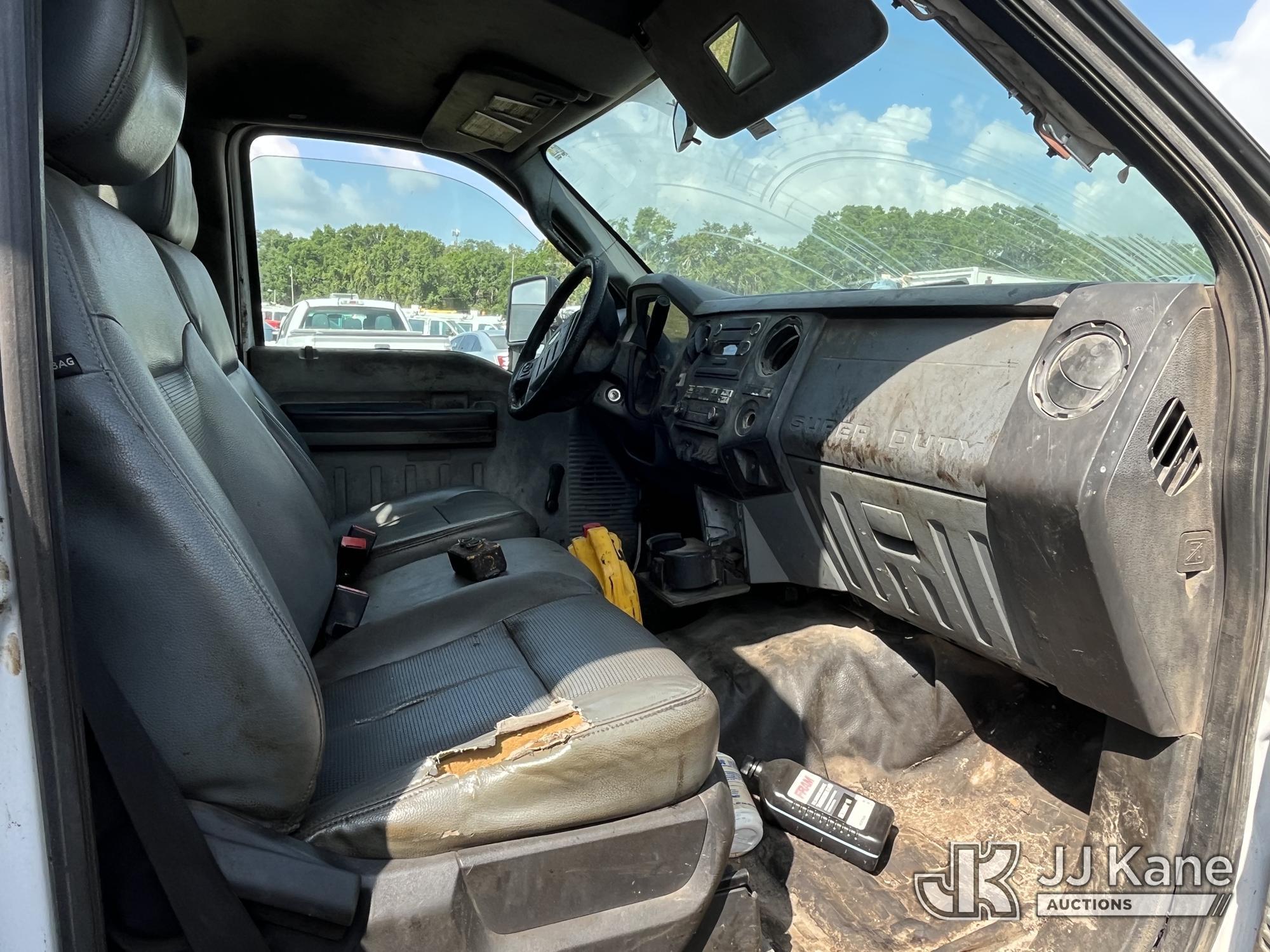 (Tampa, FL) 2014 Ford F450 Dump Truck Not Running, Condition Unknown, Cranks, Body Damage, Has Power