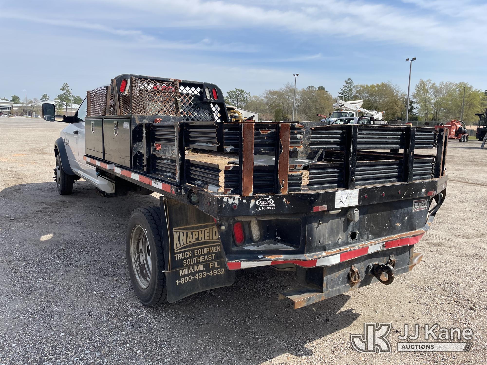 (Defuniak Springs, FL) 2014 RAM 5500 4x4 Crew-Cab Flatbed/Service Truck, (Utility Owned) Runs & Move