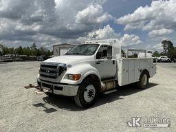 (China Grove, NC) 2015 Ford F750 URD/Flatbed Truck Runs & Moves) (Jump To Start, Check Engine Lights