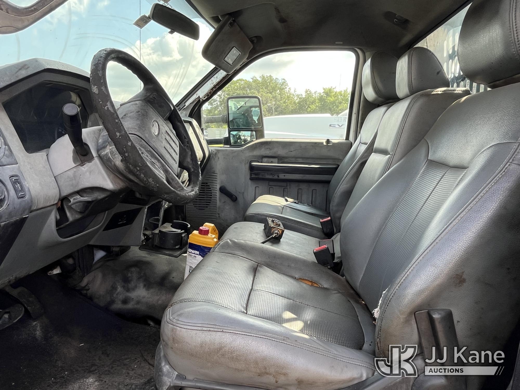 (Tampa, FL) 2014 Ford F450 Dump Truck Not Running, Condition Unknown, Cranks, Body Damage, Has Power
