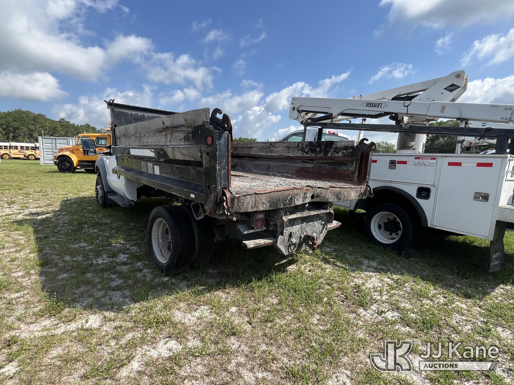 (Tampa, FL) 2014 Ford F450 Dump Truck Not Running, Condition Unknown, Cranks, Body Damage, Has Power
