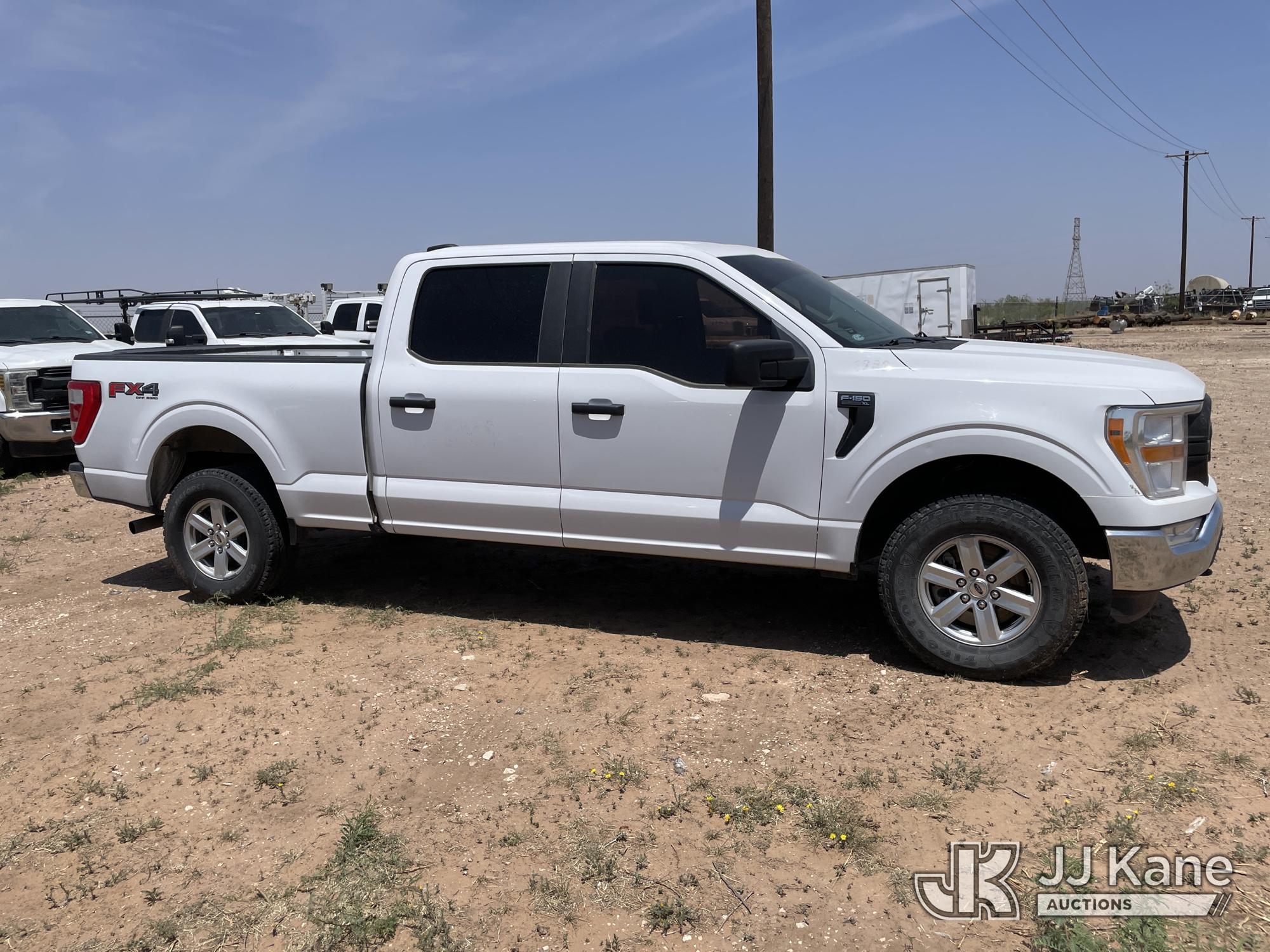 (Odessa, TX) 2021 Ford F150 4x4 Crew-Cab Pickup Truck Runs & Moves) (Starts, Infotainment Screen Is
