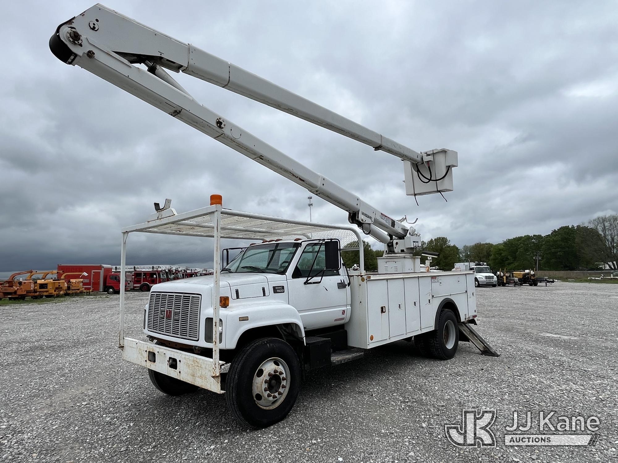 (Hawk Point, MO) Teco V5A-55IP-2TFE2, Bucket Truck rear mounted on 2000 GMC C7H042 Utility Truck Run
