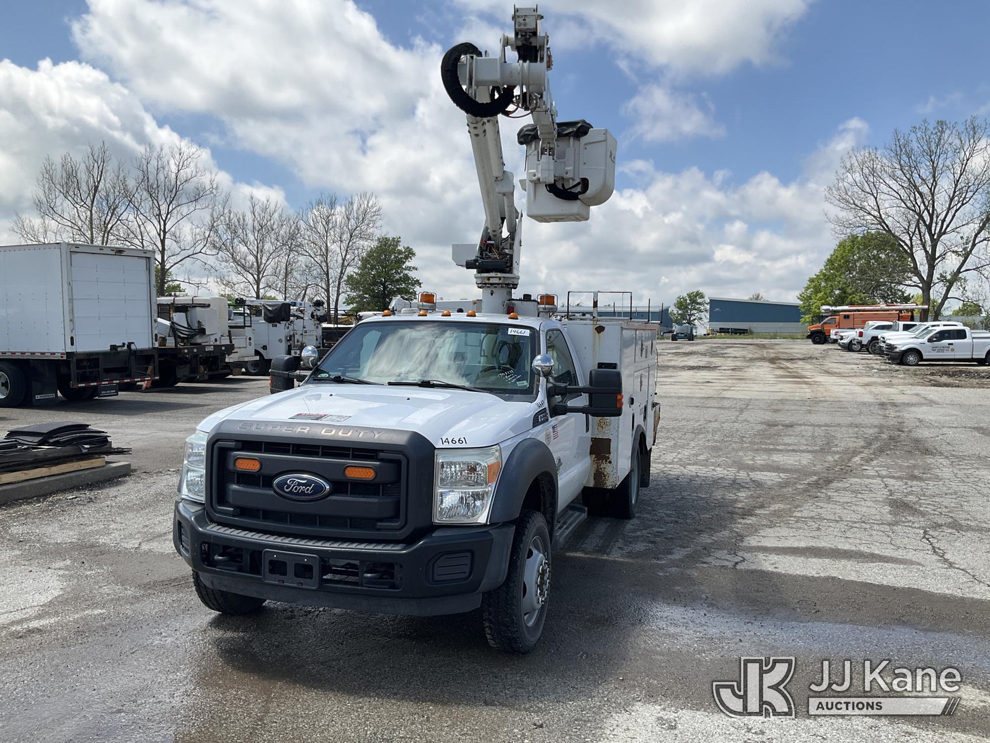 (Kansas City, MO) Altec AT37G, Articulating & Telescopic Bucket Truck mounted behind cab on 2015 For