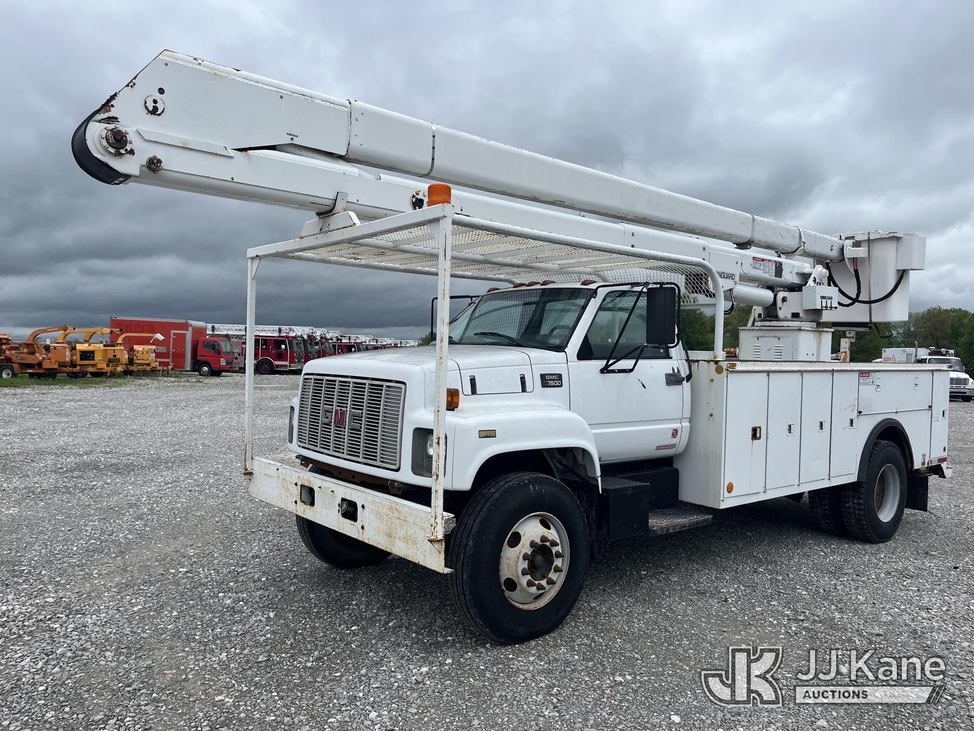 (Hawk Point, MO) Teco V5A-55IP-2TFE2, Bucket Truck rear mounted on 2000 GMC C7H042 Utility Truck Run