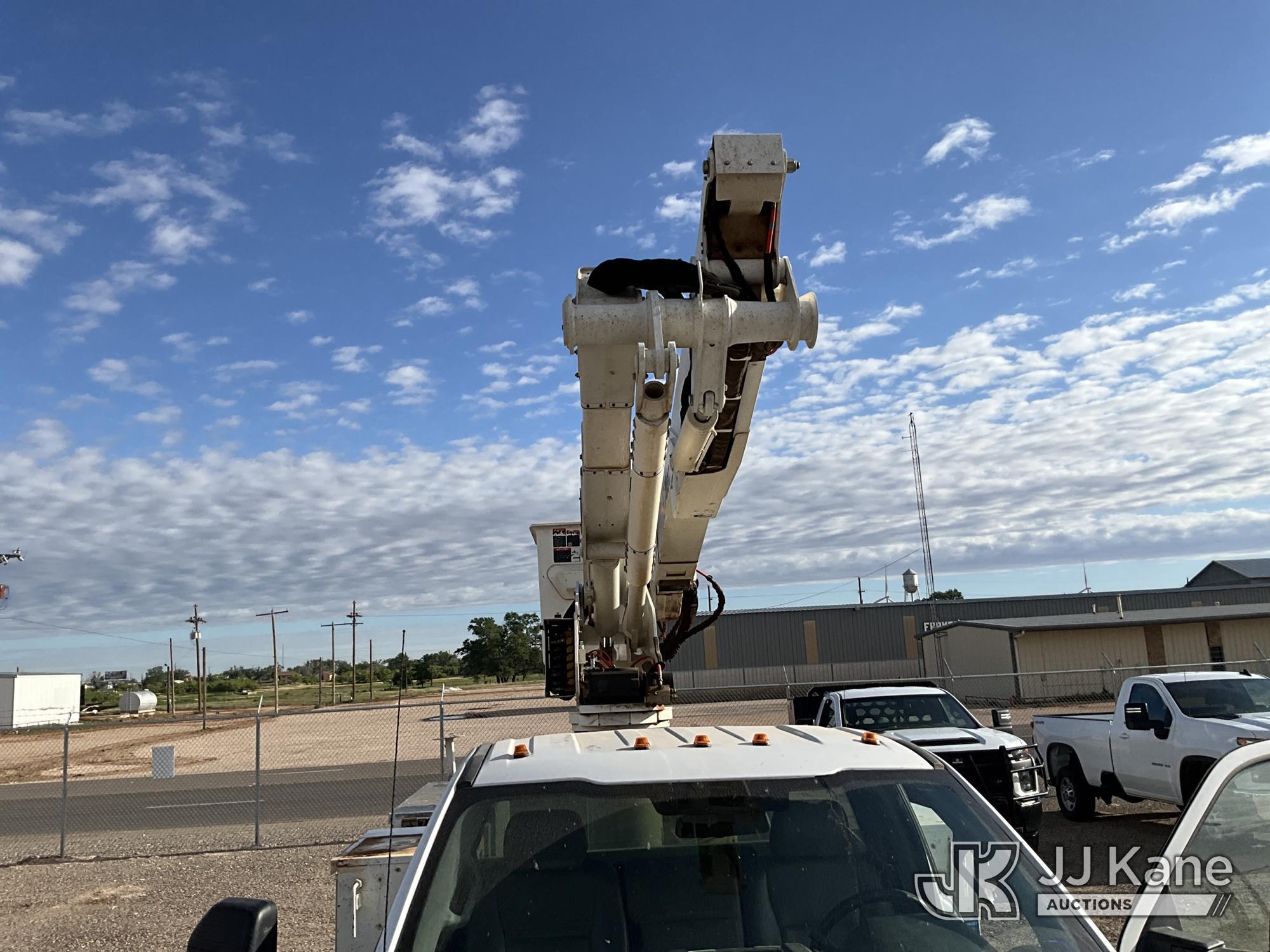 (Tahoka, TX) Altec AT41-M, Articulating & Telescopic Material Handling Bucket Truck mounted behind c