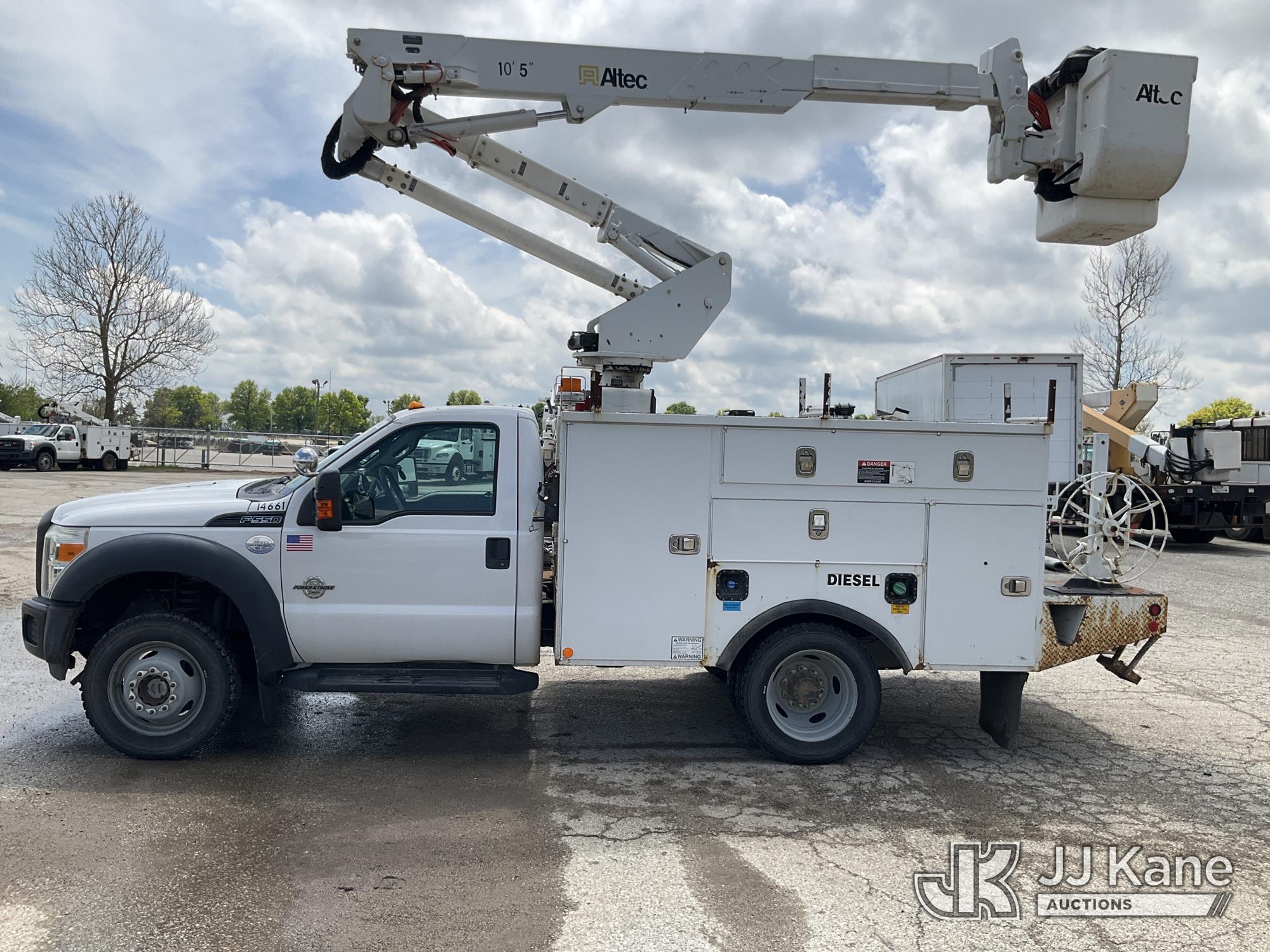 (Kansas City, MO) Altec AT37G, Articulating & Telescopic Bucket Truck mounted behind cab on 2015 For