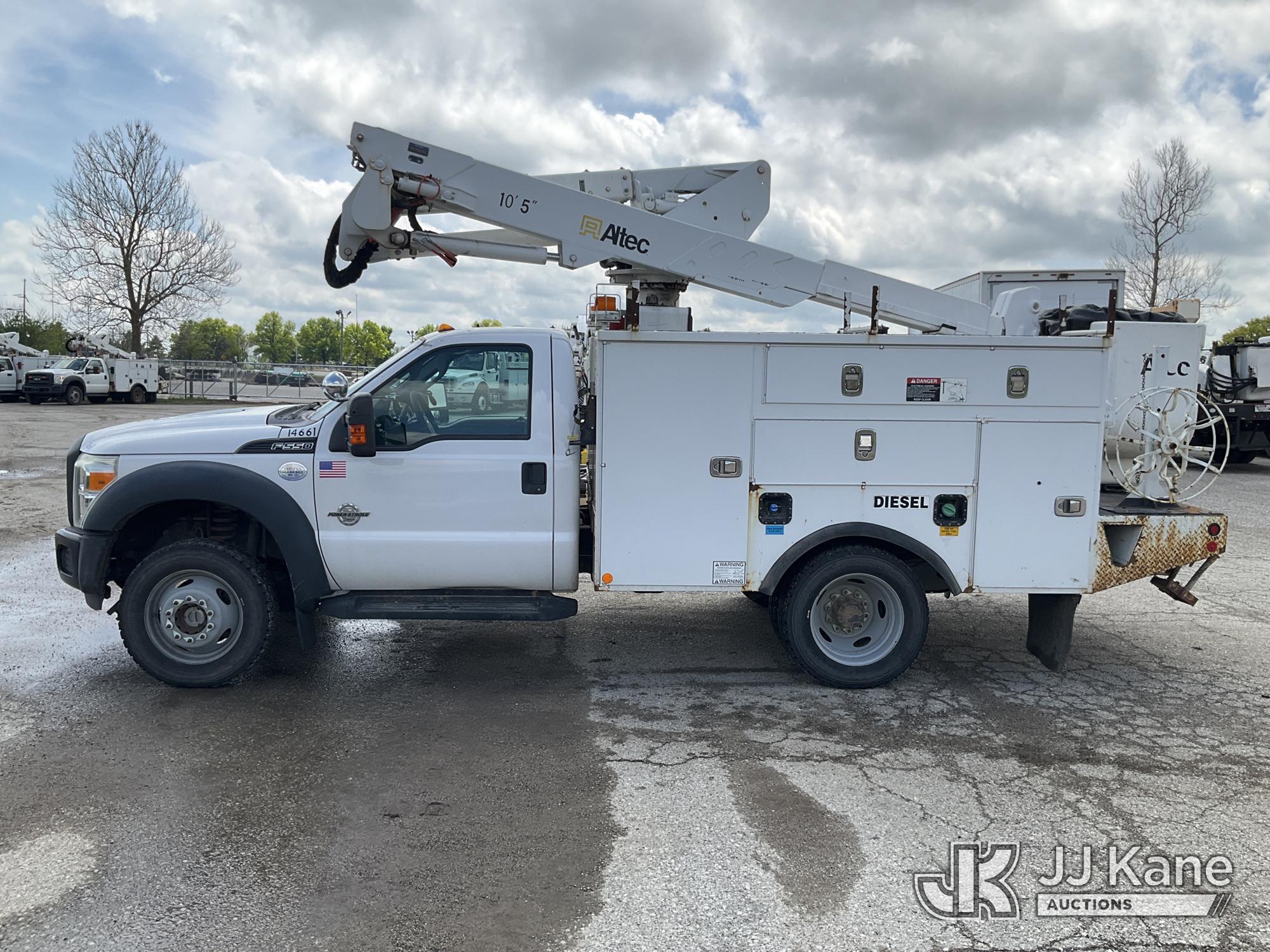 (Kansas City, MO) Altec AT37G, Articulating & Telescopic Bucket Truck mounted behind cab on 2015 For