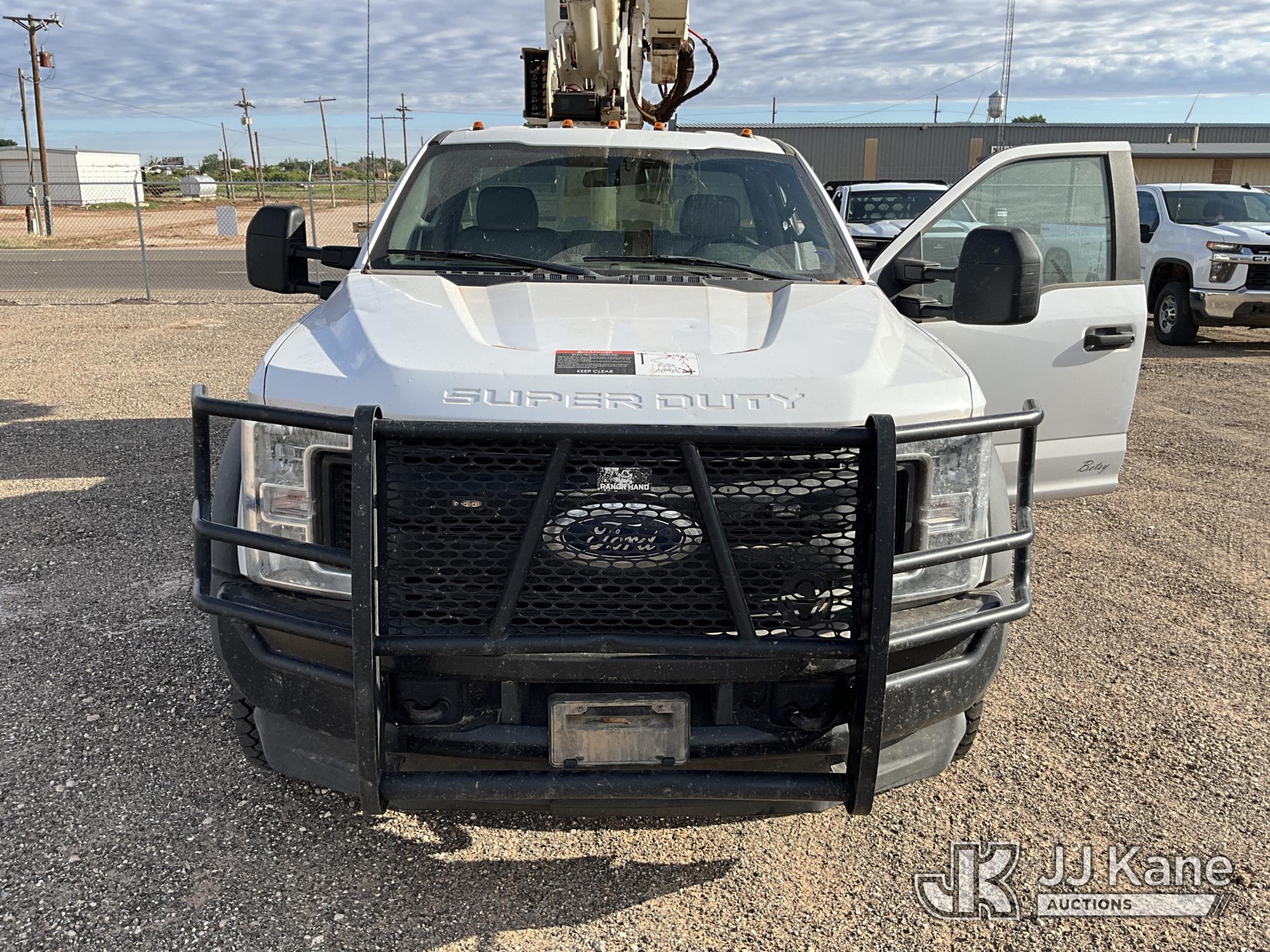 (Tahoka, TX) Altec AT41-M, Articulating & Telescopic Material Handling Bucket Truck mounted behind c