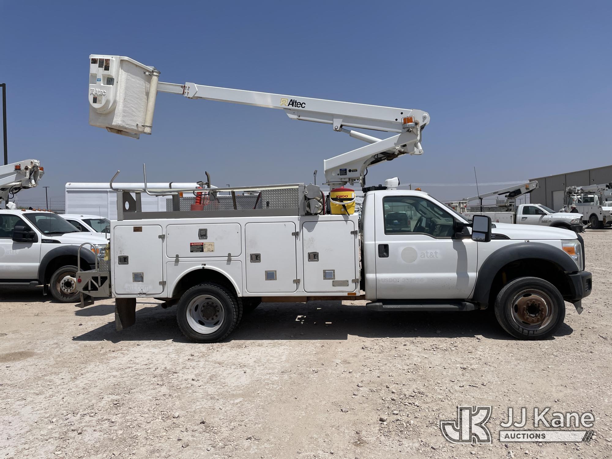 (Odessa, TX) Altec AT200-A, Telescopic Non-Insulated Bucket Truck mounted behind cab on 2012 Ford F4