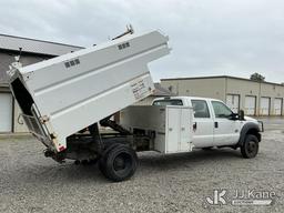 (Fort Wayne, IN) 2015 Ford F550 4x4 Crew-Cab Chipper Dump Truck Runs, Moves & Dump Body Operates) (W