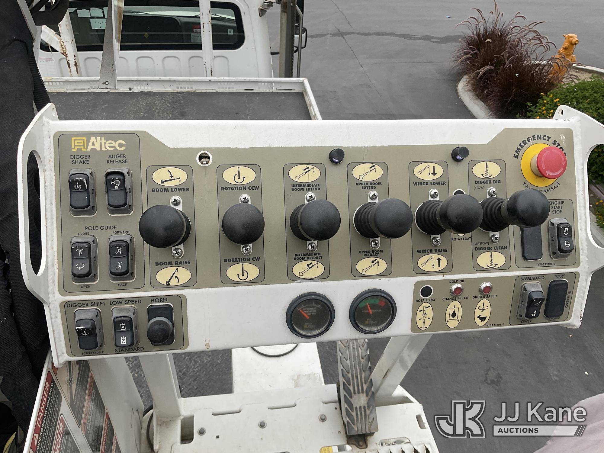 (Jurupa Valley, CA) Altec DM47B-TR, Digger Derrick rear mounted on 2017 Freightliner M2 106 4x4 Serv