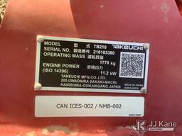 (Phoenix, AZ) 2023 Takeuchi TB216 Mini Hydraulic Excavator Runs, Moves & Operates