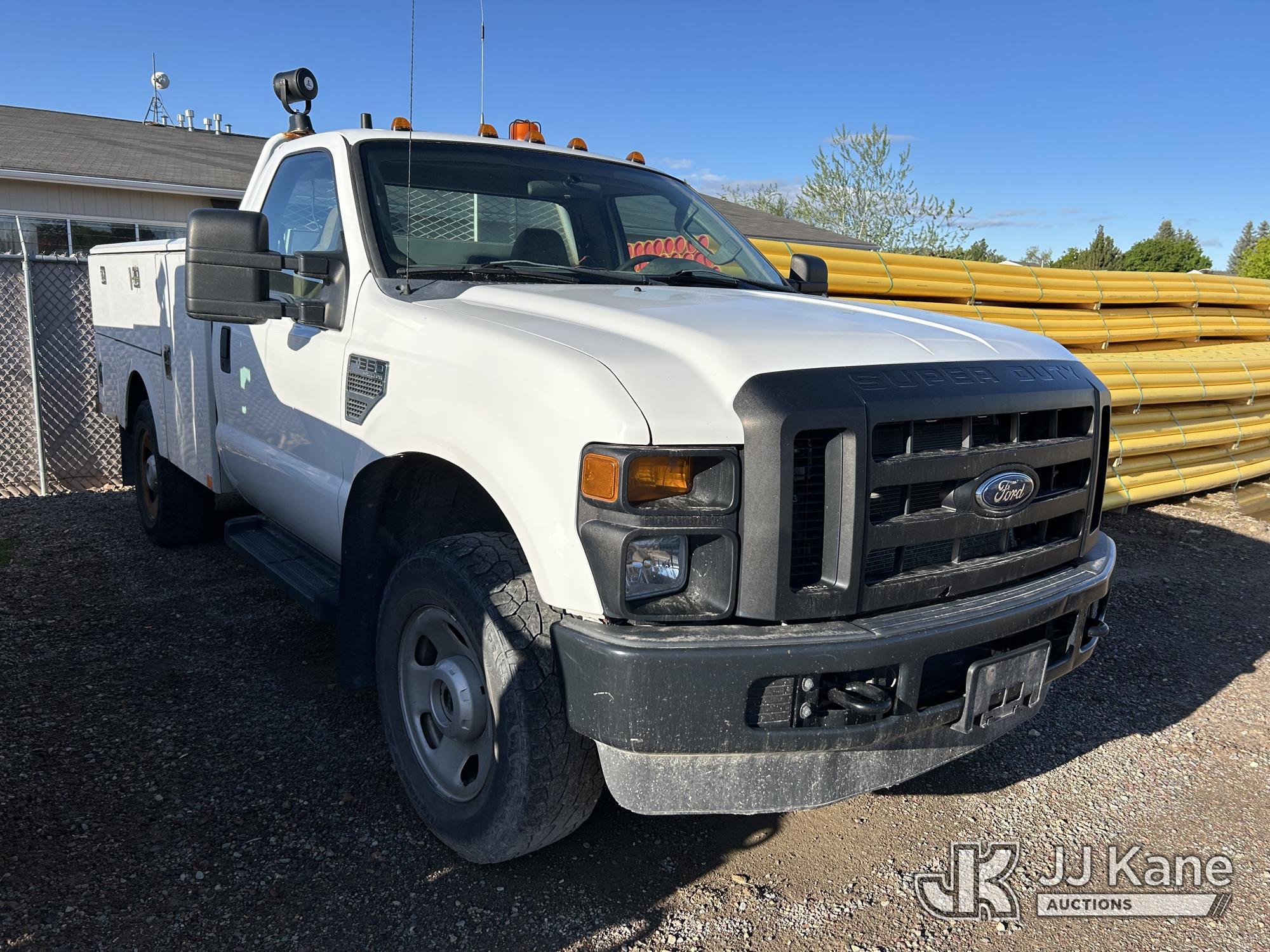 (Kalispell, MT) 2009 Ford F350 4x4 Enclosed Service Truck Runs & Moves) (Jump To Start, Driver Door