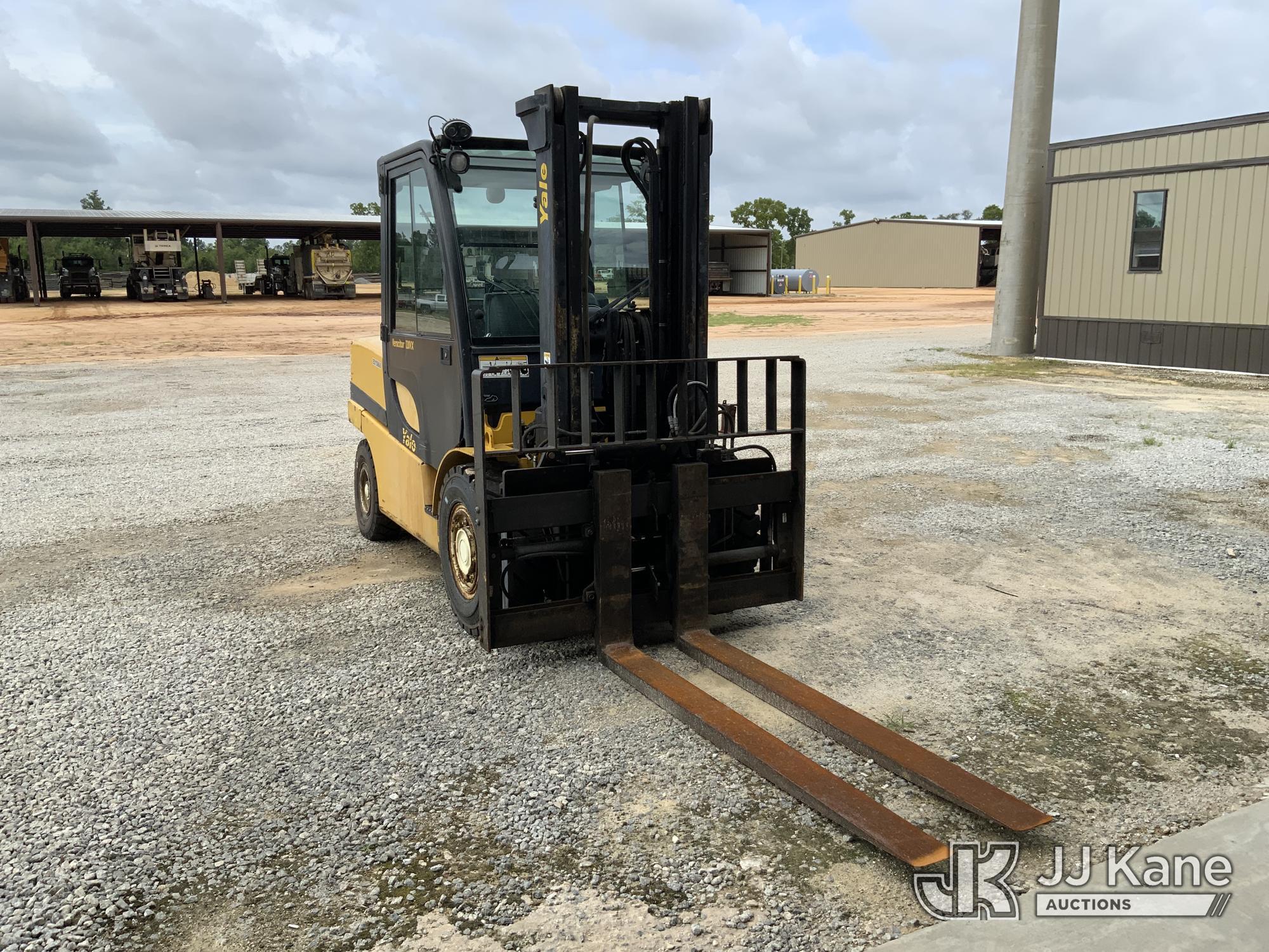 (Blackshear, GA) Yale GP120VX Solid Tired Forklift, (GA Power Unit) Runs & Moves) (Rust Damage