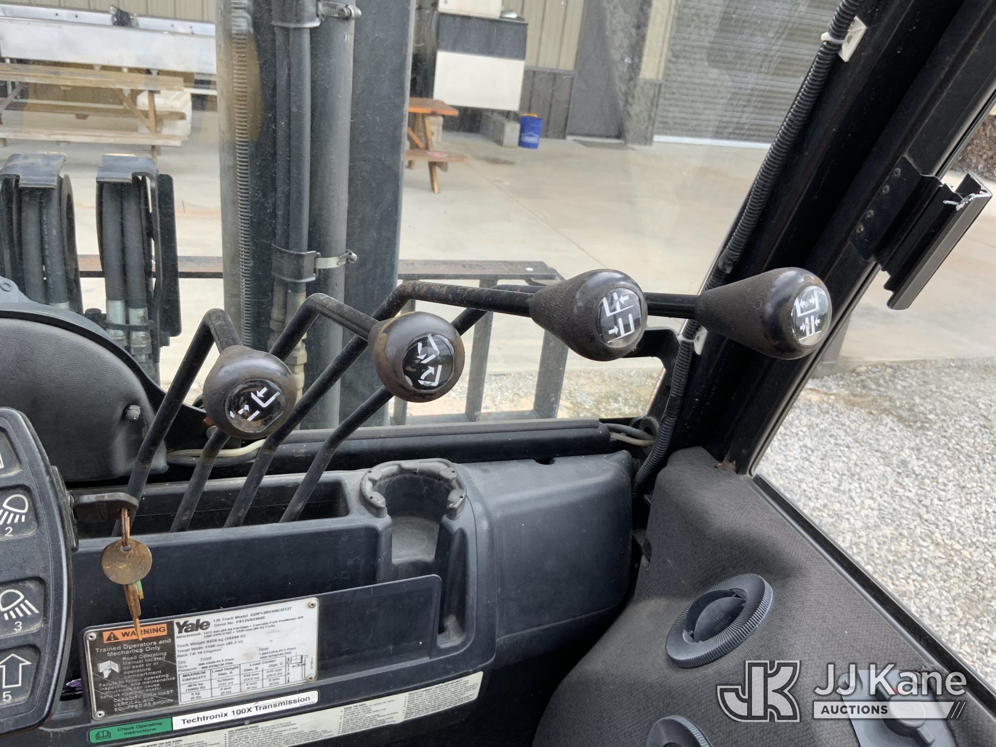 (Blackshear, GA) Yale GP120VX Solid Tired Forklift, (GA Power Unit) Runs & Moves) (Rust Damage