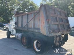 (Ocala, FL) 1989 Ford LNT8000F T/A Dump Truck Not Running, Condition Unknown, Body & Paint Damage