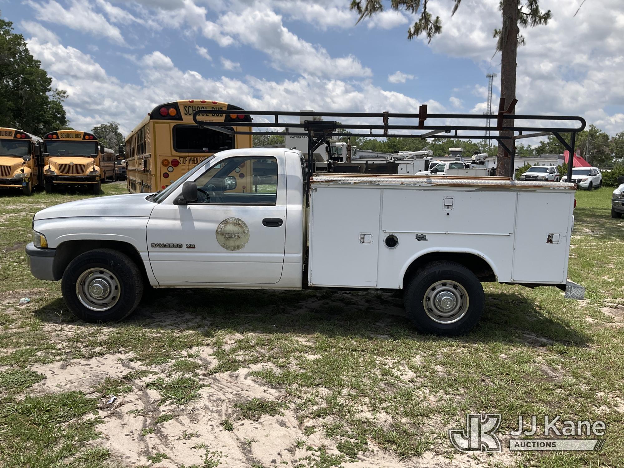 (Ocala, FL) 2001 RAM 2500 Service Truck Runs & Moves) (Jump To Start, Dashboard Damage, Body/Paint D